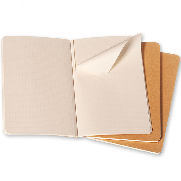 Карманная тетрадь (3 шт) Moleskine Cahier бежевая Клетка