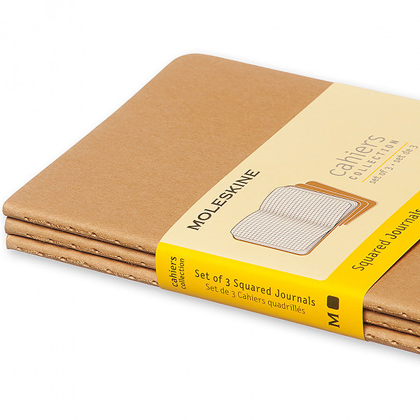 Карманная тетрадь (3 шт) Moleskine Cahier бежевая Клетка