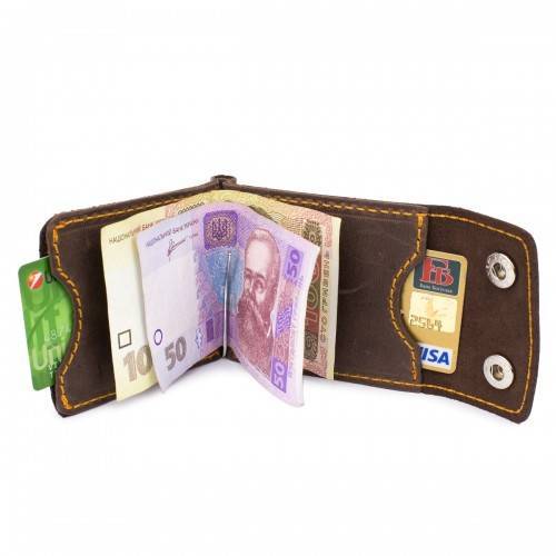 Портмоне с зажимом для купюр на кнопках Black Brier Коричневое
