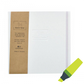 Скетчбук для маркеров Sketch Terier квадратный 21х21 см Белый