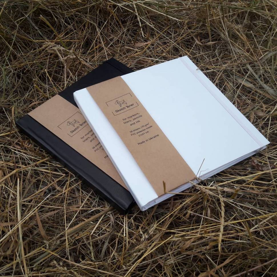 Скетчбук для маркеров Sketch Terier квадратный 21х21 см Белый