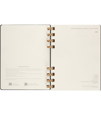 Великий Щотижневик Moleskine 2024 Spiral Чорний