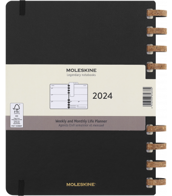 Великий Щотижневик Moleskine 2024 Spiral Чорний
