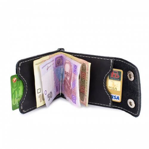 Портмоне с зажимом для купюр на кнопках Black Brier Черное