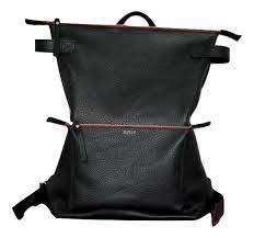 Рюкзак из кожи JIZUZ Voyager Black Red Zipper