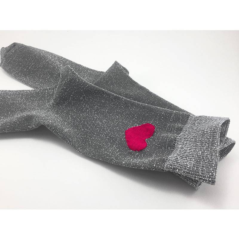 Носки высокие MySox Love Silver с люрексом