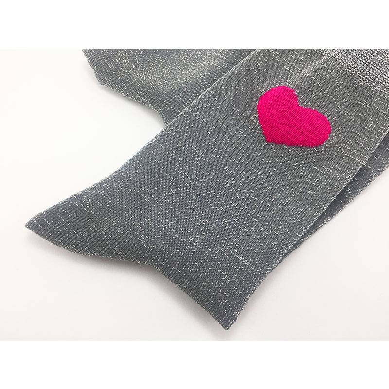 Носки высокие MySox Love Silver с люрексом