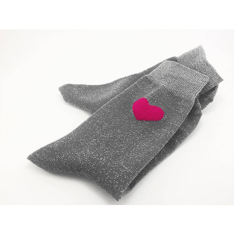 Носки высокие MySox Love Silver с люрексом