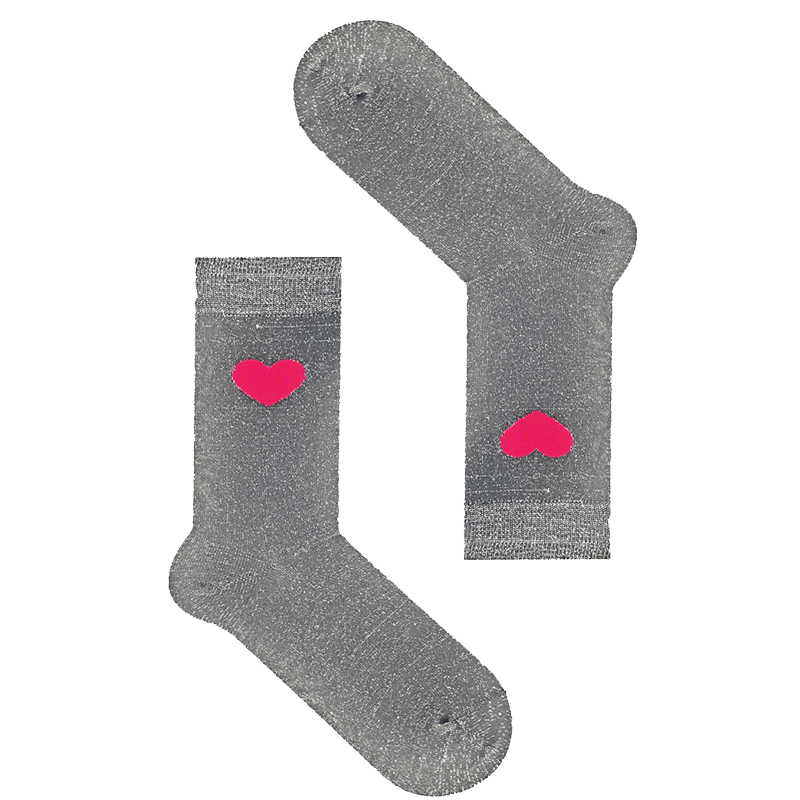 Носки высокие MySox Love Silver с люрексом