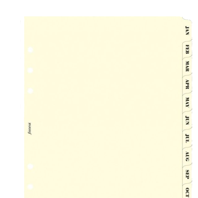 Разделители календарные Filofax A5 Сream 12 шт (341693)