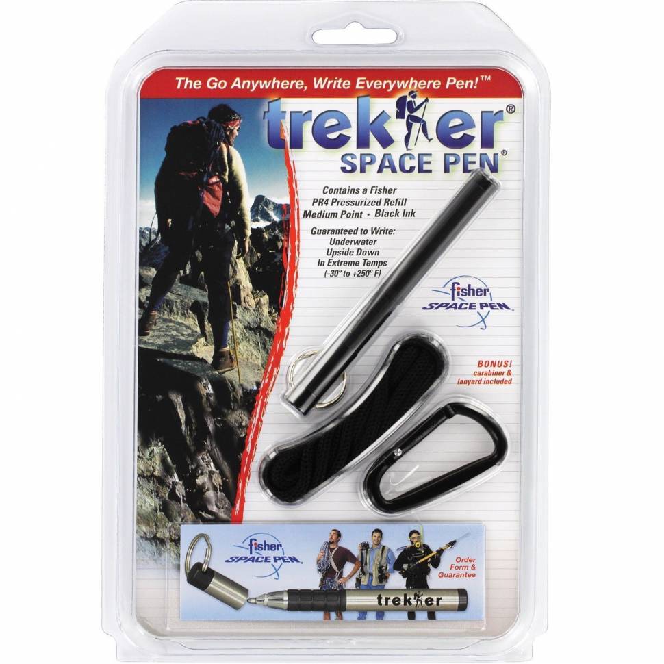 Ручка-брелок Fisher Space Pen Треккер Черная в тактической упаковке