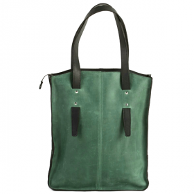 Шкіряна сумка-шоппер AV2 Зелена (B303)