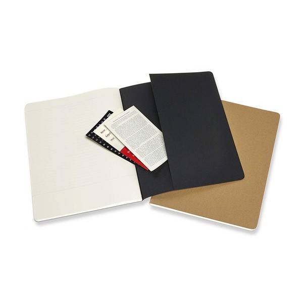 Великий Блокнот Moleskine Cahier 2 шт Subject Чорний \ Бежевий