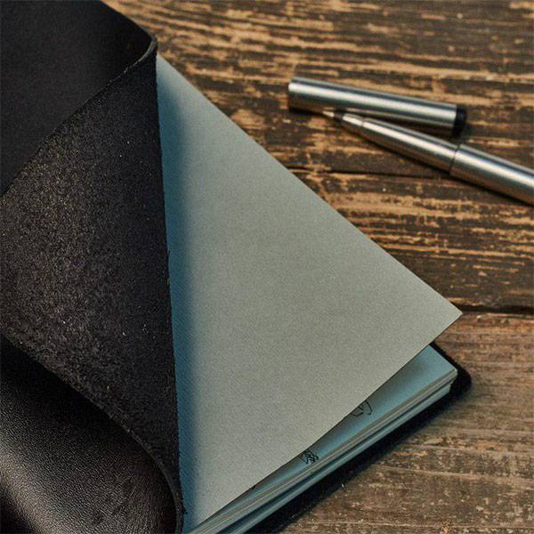 Блокнот из кожи Autograph Угольный Глянцевый