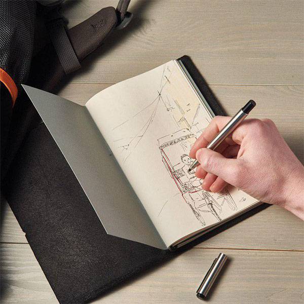 Блокнот из кожи Autograph Угольный Глянцевый