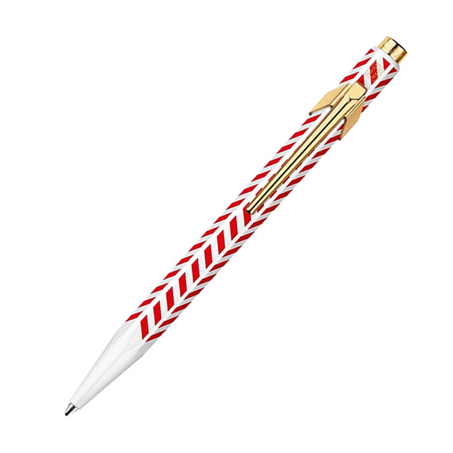 Ручка Caran d&#39;Ache 849 Chevron Біла з червоним + box