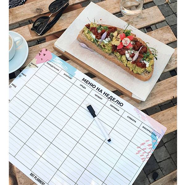 Багаторазовий магнітний планер Меню на тиждень