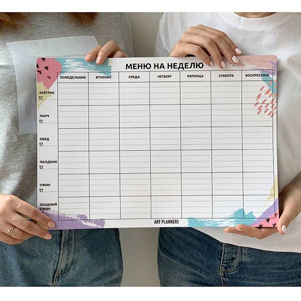 Багаторазовий магнітний планер Меню на тиждень