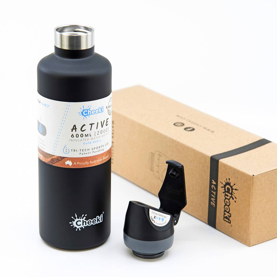 Термобутылка Cheeki Insulated Active 600 ml Matte Black