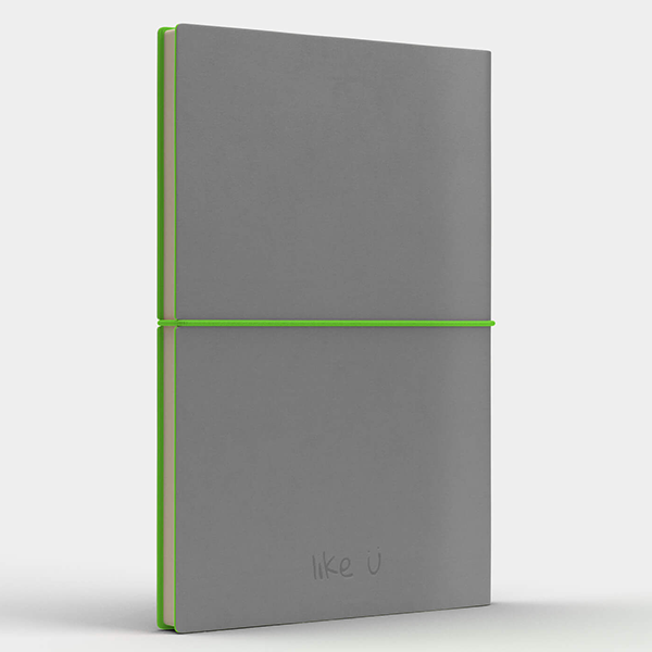 Блокнот Like U Fun A5 Сірий /Салатовий