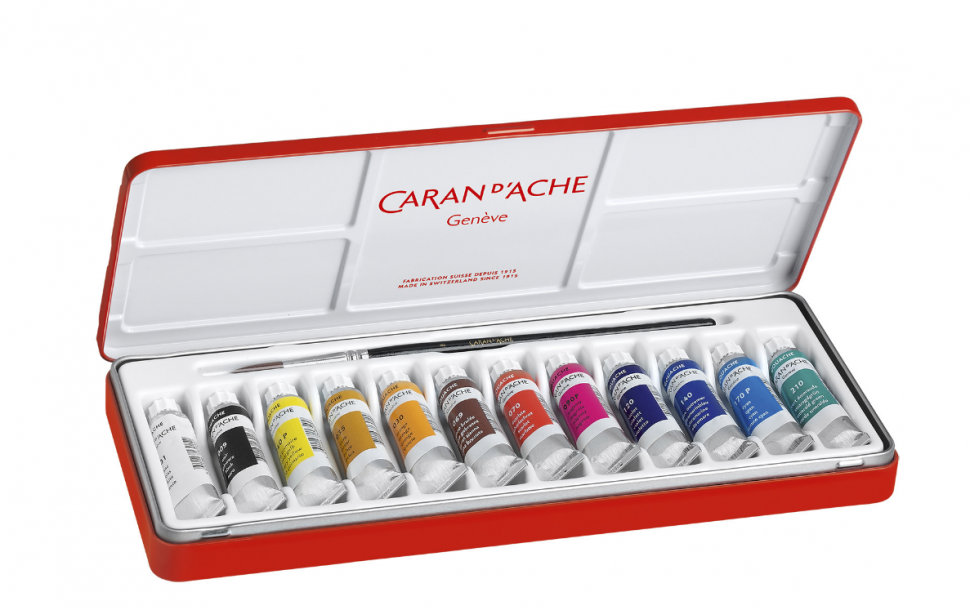 Набор Красок Caran d'Ache Gouache Studio металлический бокс 12 цветов