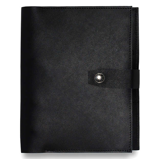 Кожаный органайзер LM с отделом для купюр и карточек черный