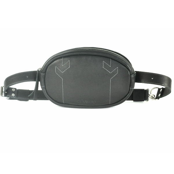 Шкіряна сумка на пояс AV2 Чорна (D100)