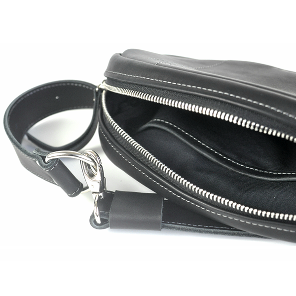 Шкіряна сумка на пояс AV2 Чорна (D100)