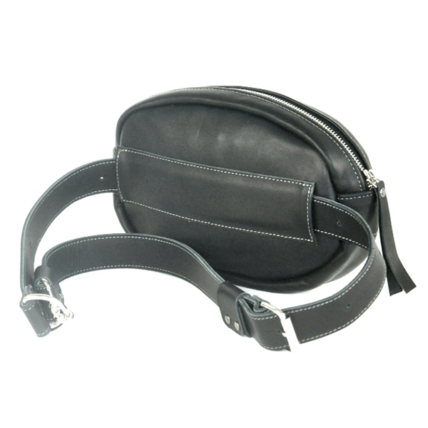 Шкіряна сумка на пояс AV2 Чорна (D100)
