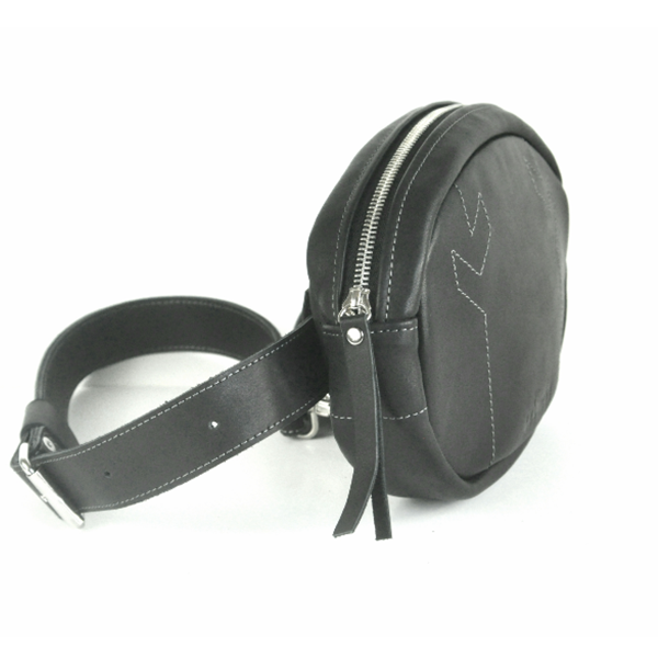 Шкіряна сумка на пояс AV2 Чорна (D100)