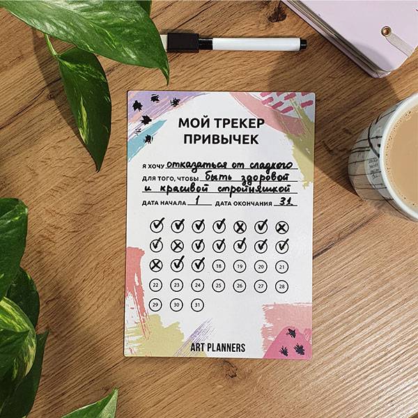 Многоразовый магнитный трекер привычек