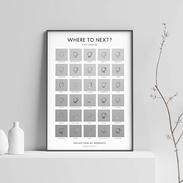 Скретч постер Travel Book City Poster Where To Next