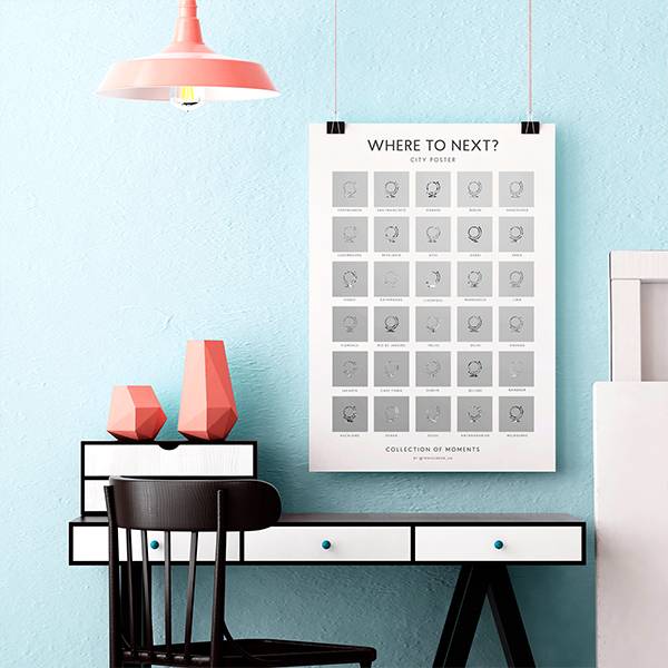 Скретч постер Travel Book City Poster Where To Next
