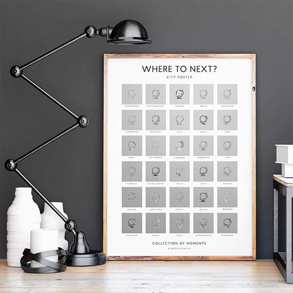 Скретч постер Travel Book City Poster Where To Next