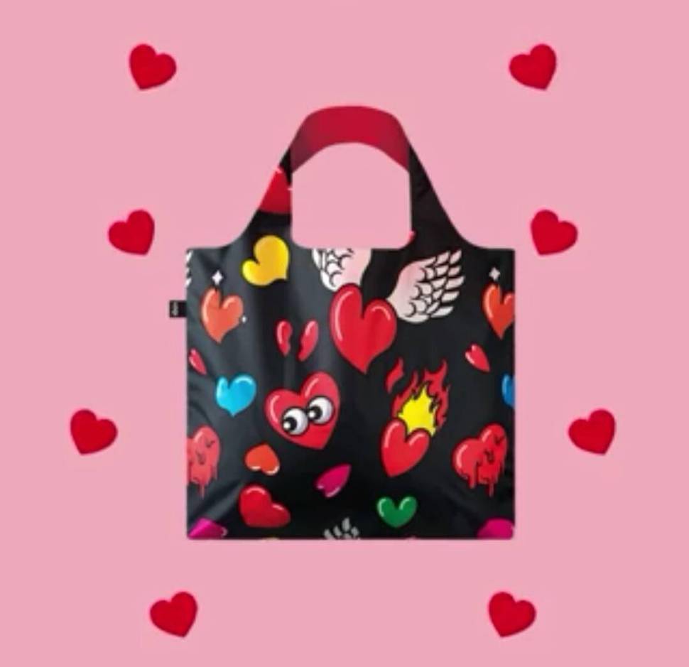 Сумка для покупок складная LOQI POP Hearts