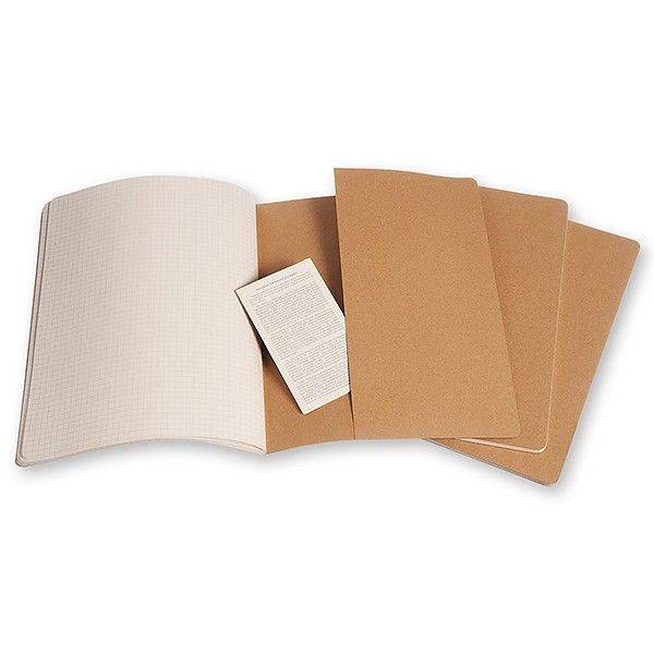 Большой блокнот Moleskine Cahier XXL Бежевый Клетка