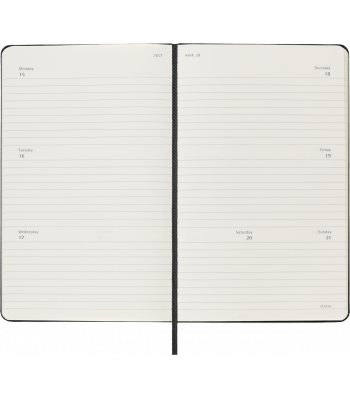 Средний Еженедельник Moleskine 2024 Горизонтальный Черный