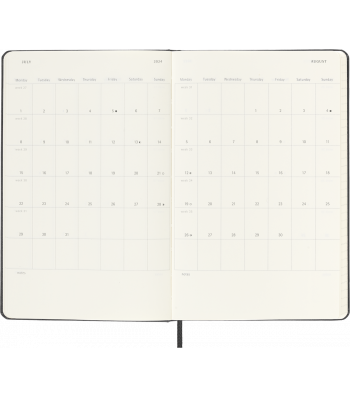 Средний Еженедельник Moleskine 2024 Горизонтальный Черный
