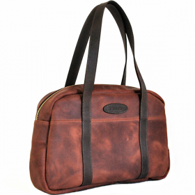 Шкіряна жіноча сумка-саквояж AV2 Коричнева (B651)