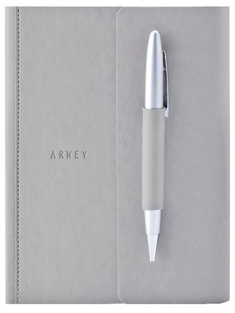 Блокнот Arwey Flavin Серый с ручкой