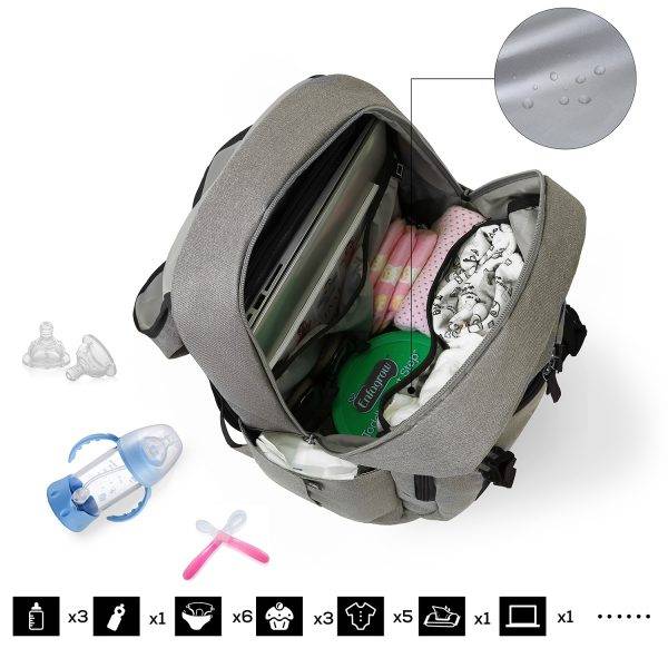 Рюкзак Для Мами Mommore Сірий з рожевим