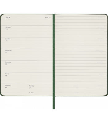 Средний Еженедельник Moleskine 2026 Миртовый Зеленый