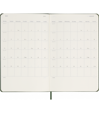 Средний Еженедельник Moleskine 2026 Миртовый Зеленый