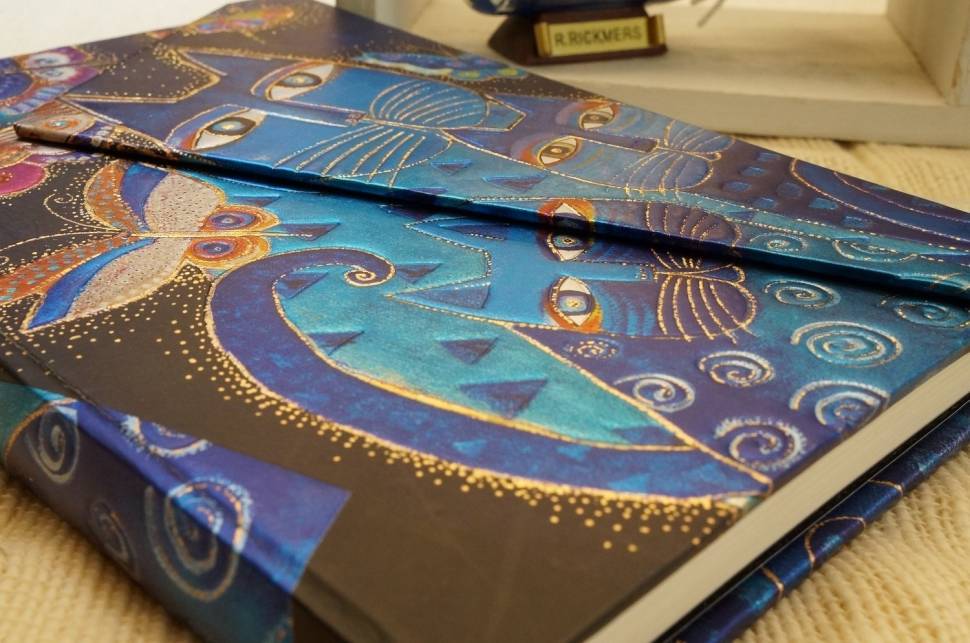 Середній блокнот Paperblanks Фантастичні Коти Сині Лінія