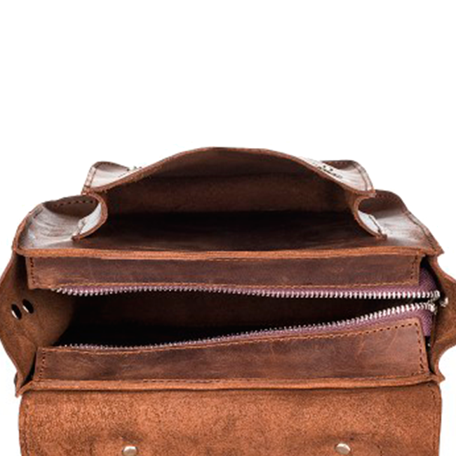 Шкіряна сумка через плече Емануель Dekey Горіх на магнітах