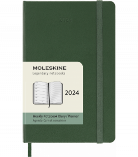 Средний Еженедельник Moleskine 2024 Миртовый Зеленый Мягкий