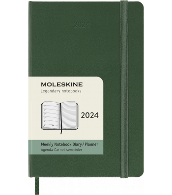 Средний Еженедельник Moleskine 2024 Миртовый Зеленый Мягкий