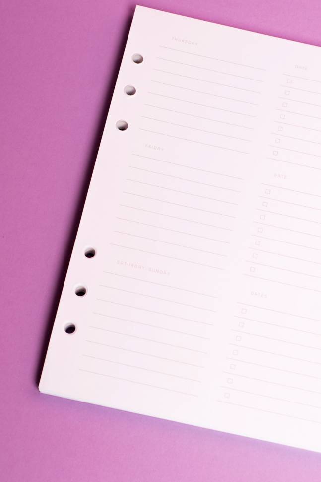 Блок для органайзеров Chiori Еженедельник