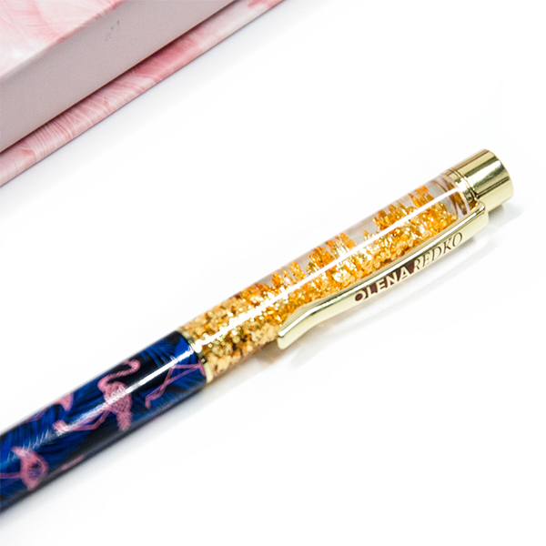 Ручка шариковая с блёстками Tropical Olena Redko