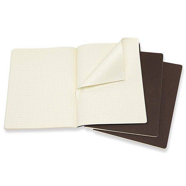 Большой Блокнот Moleskine Cahier (3 шт) Коричневый Клетка